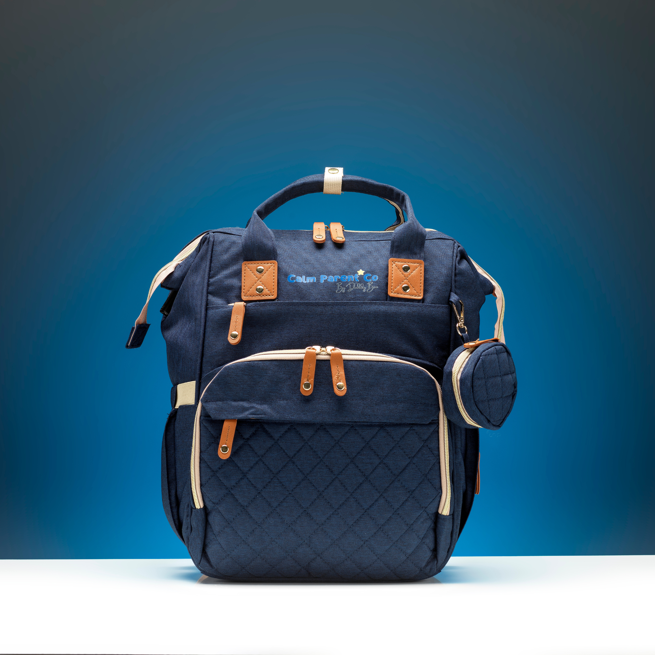 CalmBag Baby Changing Bag with Built-In Crib & Charging Port – Deep Blue