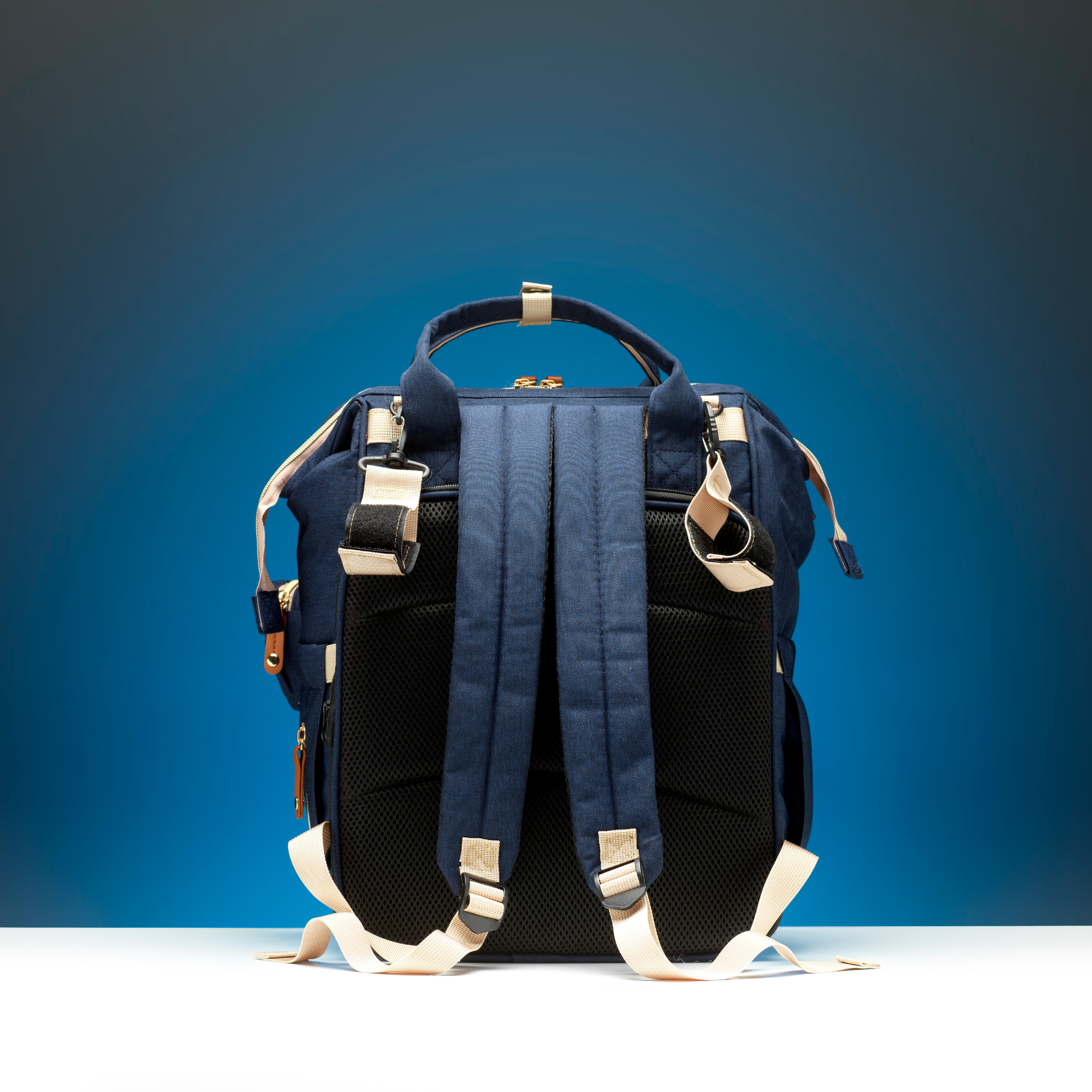 CalmBag Baby Changing Bag with Built-In Crib & Charging Port – Deep Blue