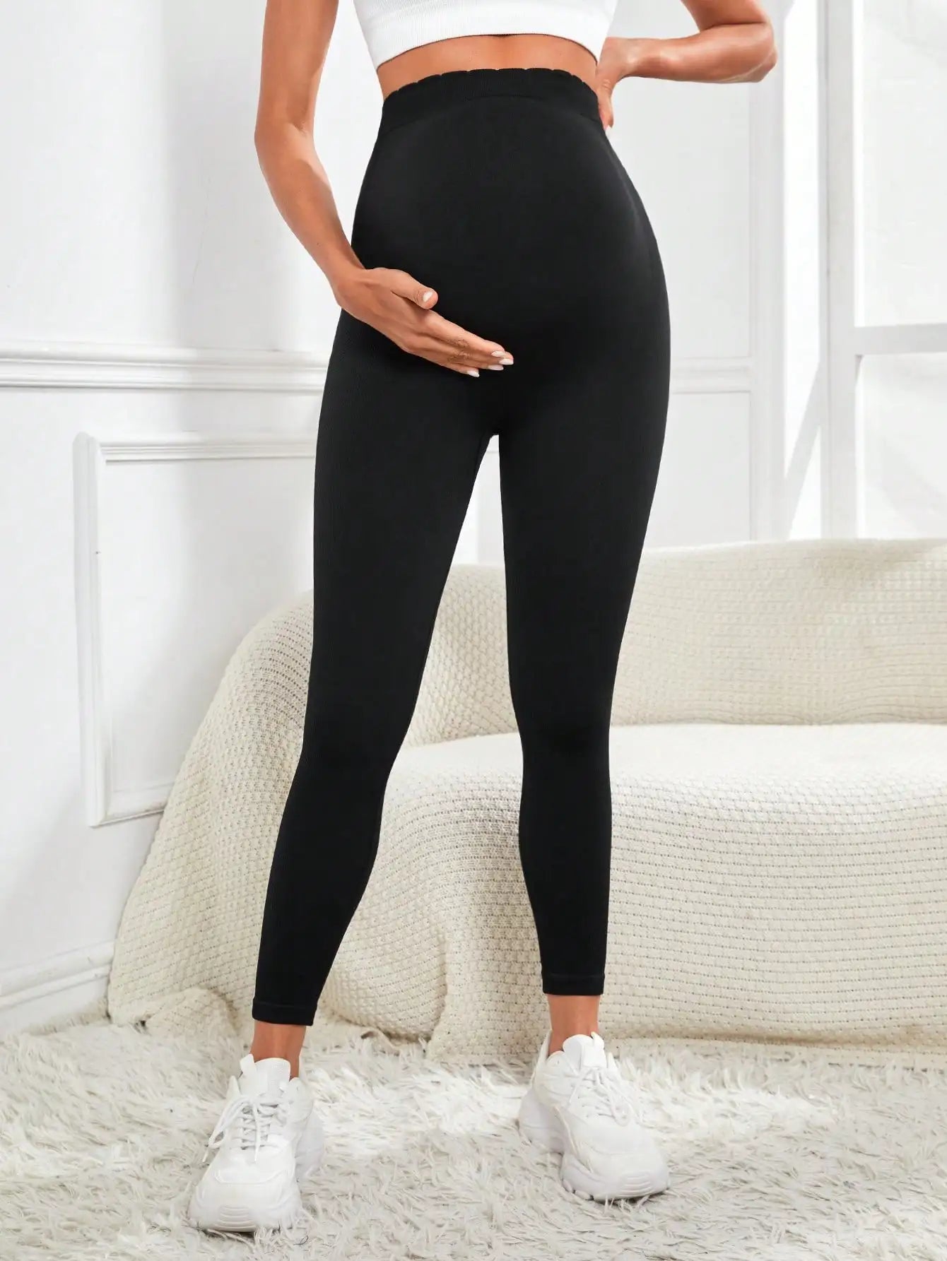 CalmBump High Waist Maternity Leggings | Soft Stretch Pregnancy Support